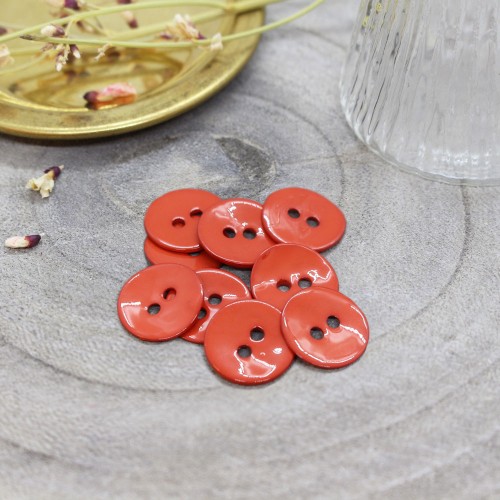 Botón para costura de Nácar Atelier Brunette - Glossy 10 mm Tangerine x1