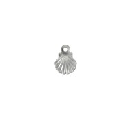 Mini colgantes de concha 7,5x6 mm - Acero inoxidable 316L x10