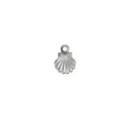 Mini colgantes de concha 7,5x6 mm - Acero inoxidable 316L x10