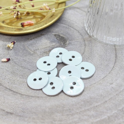 Botón para costura de Nácar Atelier Brunette - Glossy 10 mm Sage x1