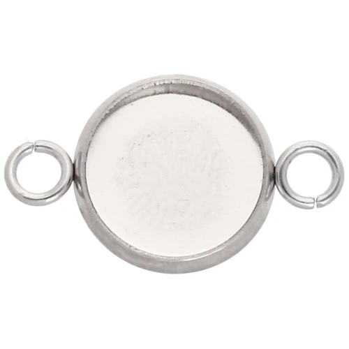 Engarce de anillo abierto para cabujón de fondo plano de 10 mm - Acero inoxidable x1