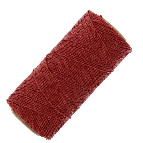 Bobina de hilo encerado Linhasita para micro macramé 1 mm - Rojo cadmio (677) x168m
