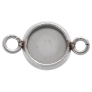 Engarce de anillo abierto para cabujón de fondo plano de 6 mm - Acero inoxidable x1
