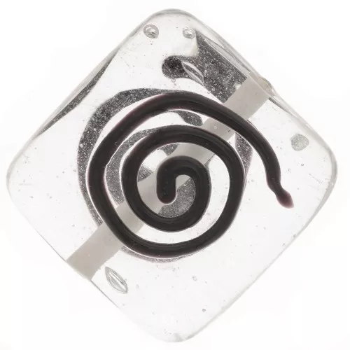 Cuenta cuadrada adorno espiral 20.5 mm Crystal x1
