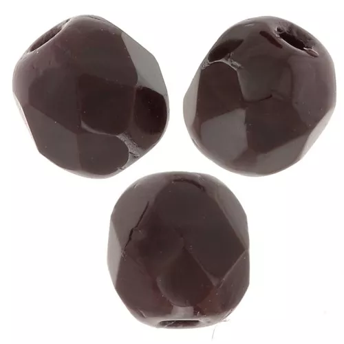 Facetadas 4 mm Opaque Cocoa Brown x50