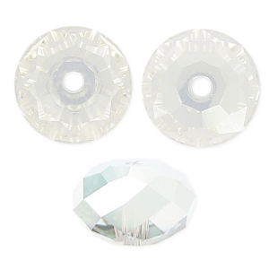 Cuenta redonda aplanada PureCrystal 5040 de 8 mm - Crystal Silver Shade x1