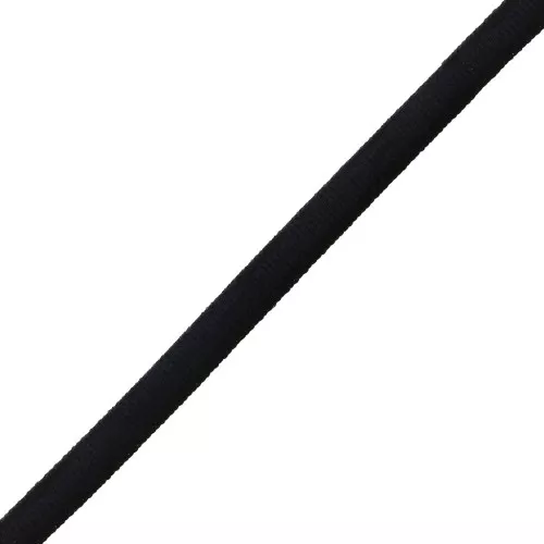 Cordón elástico liso 5 mm - Negro x 1 m