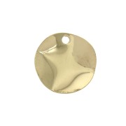 Dije redondo irregular efecto arrugado 10 mm - Chapado de Oro 3 micras x1