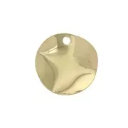 Dije redondo irregular efecto arrugado 10 mm - Chapado de Oro 3 micras x1