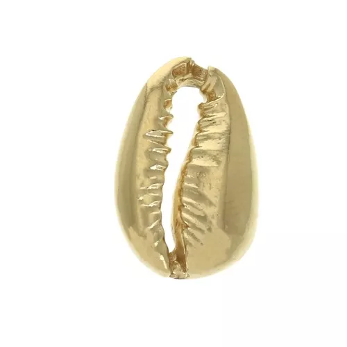 Entrepieza concha Cauri 14x9 mm - Chapado de Oro 3 micras x1