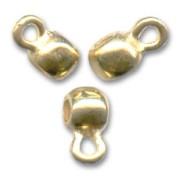 Bolas metal con enganche para dijes 6x4 mm dorada con oro fino x6
