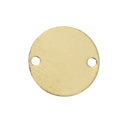 Entrepieza redondo 2 agujeros 12 mm - Chapado de Oro 3 micras x1