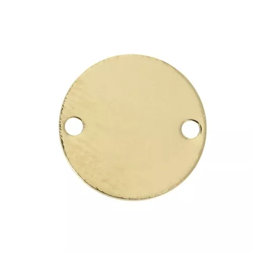 Entrepieza redondo 2 agujeros 12 mm - Chapado de Oro 3 micras x1