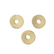Discos planos perforados lisos estilo cuentas Heishi 5 mm Chapado Oro 3 micrasx4