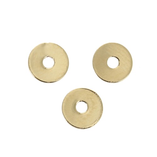 Discos planos perforados lisos estilo cuentas Heishi 5 mm Chapado Oro 3 micrasx4