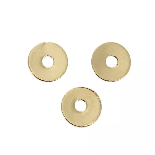 Discos planos perforados lisos estilo cuentas Heishi 5 mm Chapado Oro 3 micrasx4