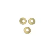 Discos planos perforados lisos estilo cuentas Heishi 3 mm Chapado Oro 3 micras x4