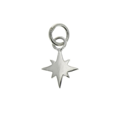 Dije estrella del norte 10x7 mm con anilla cerrada - de Plata 925 x1