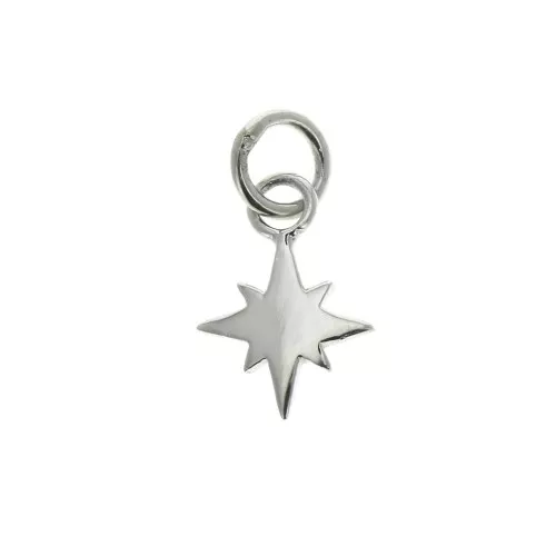 Dije estrella del norte 10x7 mm con anilla cerrada - de Plata 925 x1