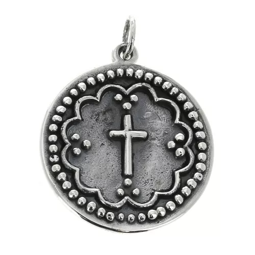 Colgante medalla motivo cruz 24 mm de Plata 925 19.5 mm en de Plata 925 x1