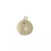 Dije redondo martillado 10 mm con anilla cerrada - Chapado de Oro 3 micras x1