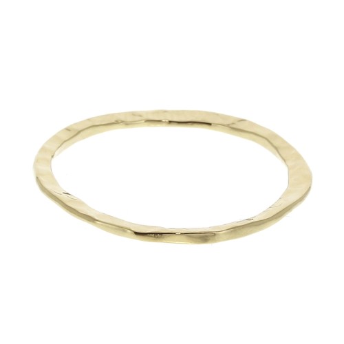 Anillo fino anilla martillada talla 52 Chapado de Oro 3 micras