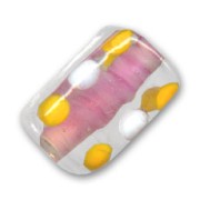 Cubo adorno redondo 16x11 mm Crystal Pink Lined  x1