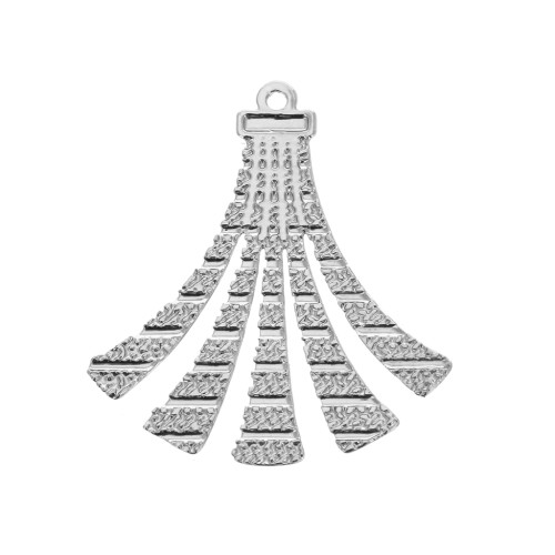 Colgantes pompones texturados de latón 22x19 mm - Plateado x2