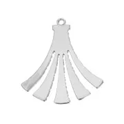 Colgantes pompones texturados de latón 22x19 mm - Plateado x2