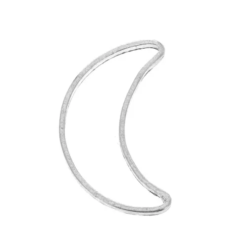 Colgantes lunas caladas 15x9 mm para hacer joyas DIY - Plateado x10