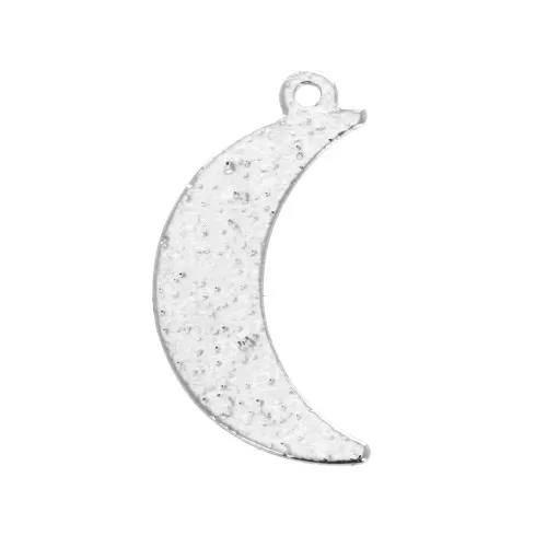 Colgante luna martillada 17x9 mm para hacer joyas DIY - Plateado x1