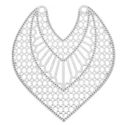 Colgante entrepieza calado 2 agujeros - forma corazón 34x29 mm - Plateado x1