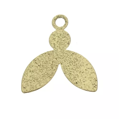 Colgantes hojas martilladas de latón 18x15 mm para hacer joyas DIY - Dorado x4