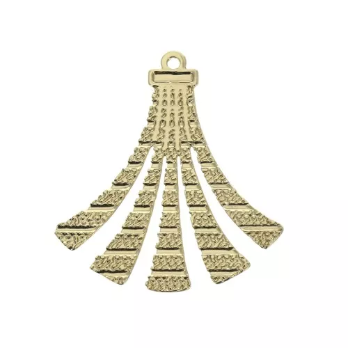 Colgantes pompones texturados de latón 22x19 mm - Doré x2