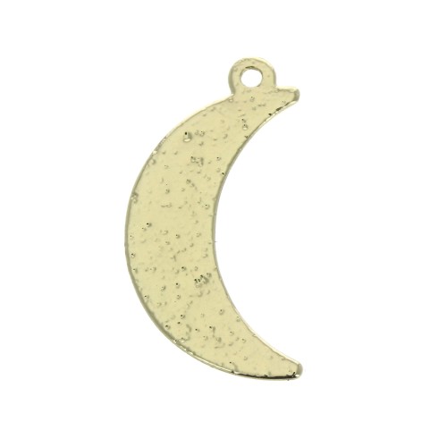 Colgante luna martillada 17x9 mm para hacer joyas DIY - Dorado x1