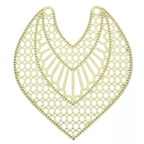 Colgante entrepieza calado 2 agujeros - forma corazón 34x29 mm - Dorado x1