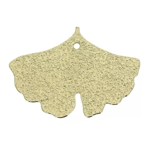 Dijes hojas de Ginko martillado 15x20mm para hacer joyas- Dorado x2