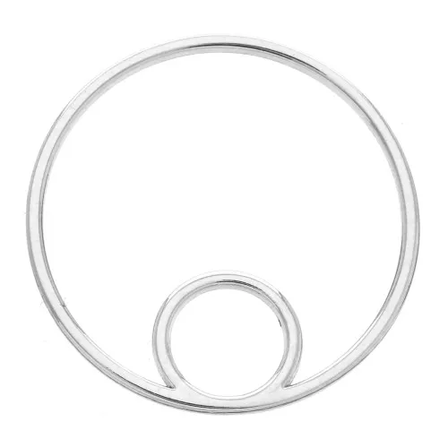 Colgante doble cercle 32 mm pour la création de bijoux DIY - Plateado x1