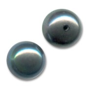 Cabujones semiperforados 6 mm - Perlas de agua dulce Gris Oscuro Irisé x2