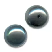 Cabujones semiperforados 6 mm - Perlas de agua dulce Gris Oscuro Irisé x2