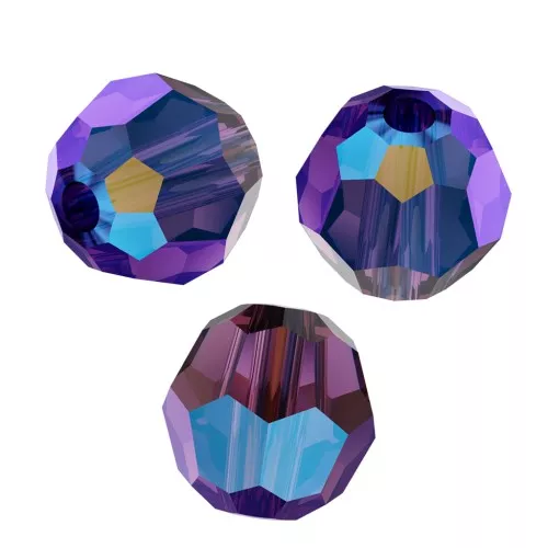 Cuentas redondas PureCrystal 5000 6 mm - Amatista Brillo x6