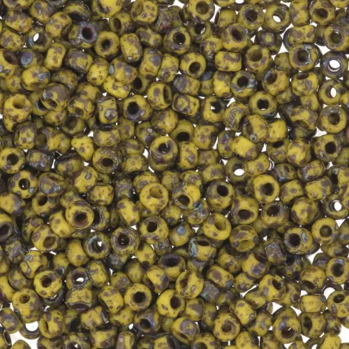Rocalla Miyuki 11/0 4519 - Opaque Dark Yellow Picasso x8g