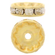 Perla rondel Strass 12 mm dorado/Crystal  x1|raw }}