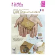 Moldes de marroquinería para arcilla Fimo efecto cuero - Monedero a bordar x1