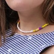 Discos planos perforados lisos de latón estilo Heishi 6x2 mm - Dorado con oro fino x15