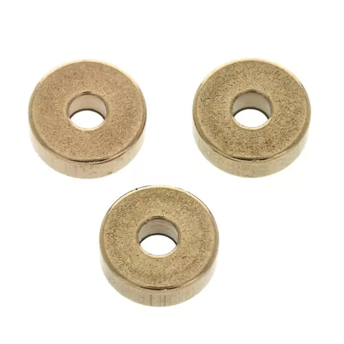 Discos planos perforados lisos de latón estilo Heishi 6x2 mm - Dorado rosa x15