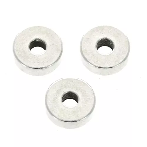 Discos planos perforados lisos estilo Heishi 6x2mm Chapado Plateado Envejecido x15