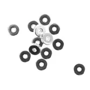 Discos planos perforados lisos estilo Heishi 6x2mm Chapado Plateado Envejecido x15