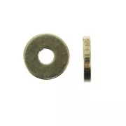 Discos planos perforados lisos de latón estilo Heishi 6x1 mm - Dorado Satiné x15