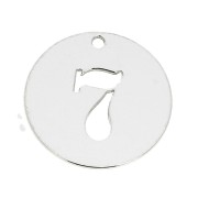 Dije redondo Cifra 7 - 12 mm de Plata Ley 925 espesor 0,4 mm 